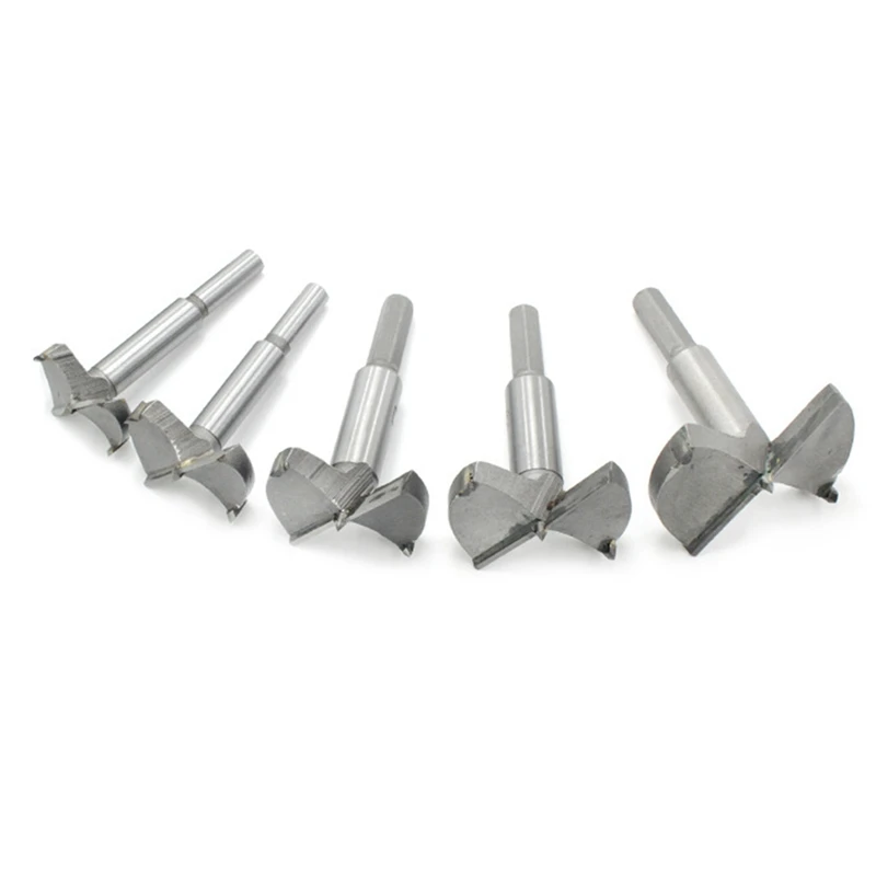 

5Pcs Drill Bit Woodworking Tool Hole Saw Cutter Hinge Boring Drill Bits Round Shank Tungsten Carbide Cutter