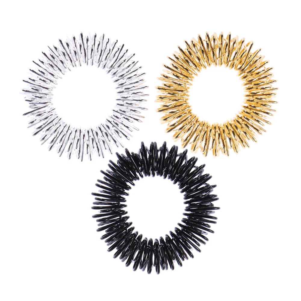 

3pcs Acupressure Rings (Gold/Silver/Black)