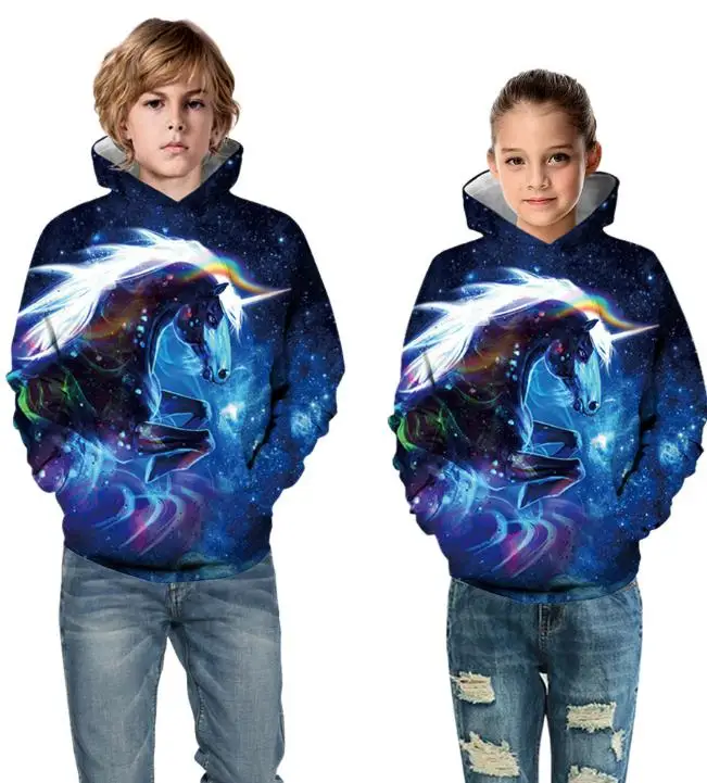 

Kids Hoodies Children Clothes Thin 3D Printed Unicorn Hoodie Long Sleeve Funny Girls Boys Sweatshirt Unisex Hooded Pullover
