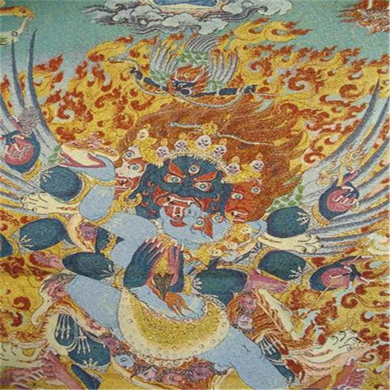 Nepal Thangka парча живопись золото шелкотканая статуя Будды | Дом и сад