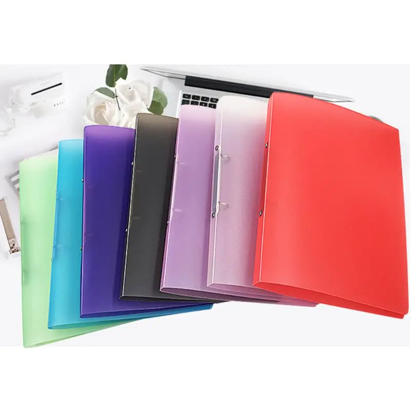 

A4 Clip File Folder Transparent Candy Color Loose Leaf Binder Storage Organizer School Office Supply