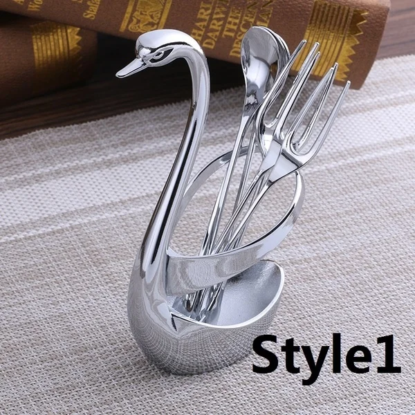 3 фруктовая пищевая вилка ложка нож классический стиль столовые приборы Лебедь
