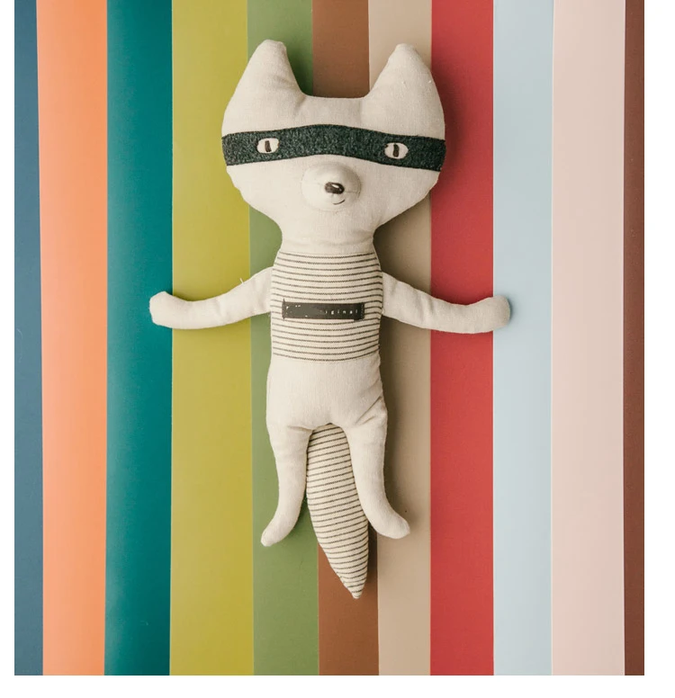 Хлопчатобумажная льняная набивная маска енота с глазами ручной работы мягкая