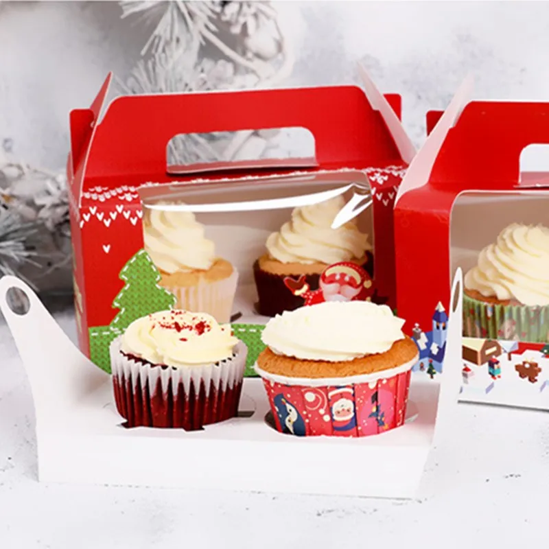 Рождественские десерты JO LIFE 10 шт. с прозрачной крышкой|Подарочные сумки и