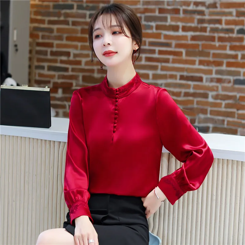 Блузка женская мода 2020 рубашка одежда корейский стиль длинный рукав Топ осень
