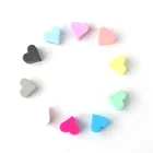 10 шт., силиконовые бусины в форме сердца, 12 мм