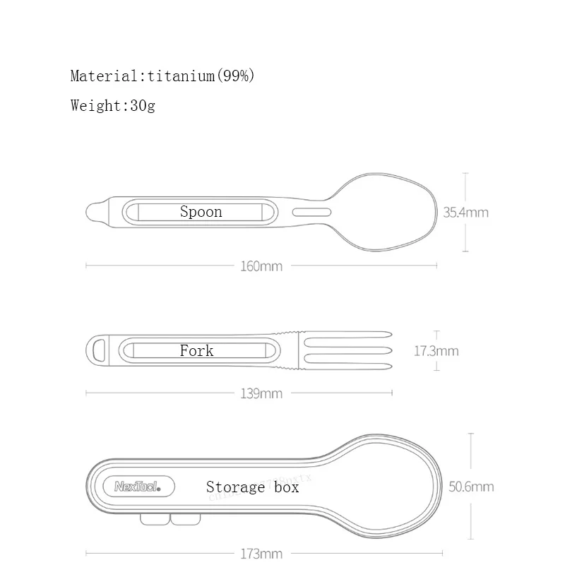 Xiaomi Mijia NexTool Титановая Ложка Spork походная посуда для кемпинга кухонная посуда легкая посуда для кемпинга для пикника