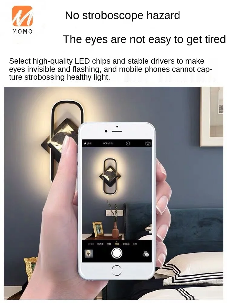 

Wall Lamp Bedroom Bedside Lamp Modern Minimalist TV Background Wall Lamp Nordic Creative and Slightly Luxury Hotel Aisle