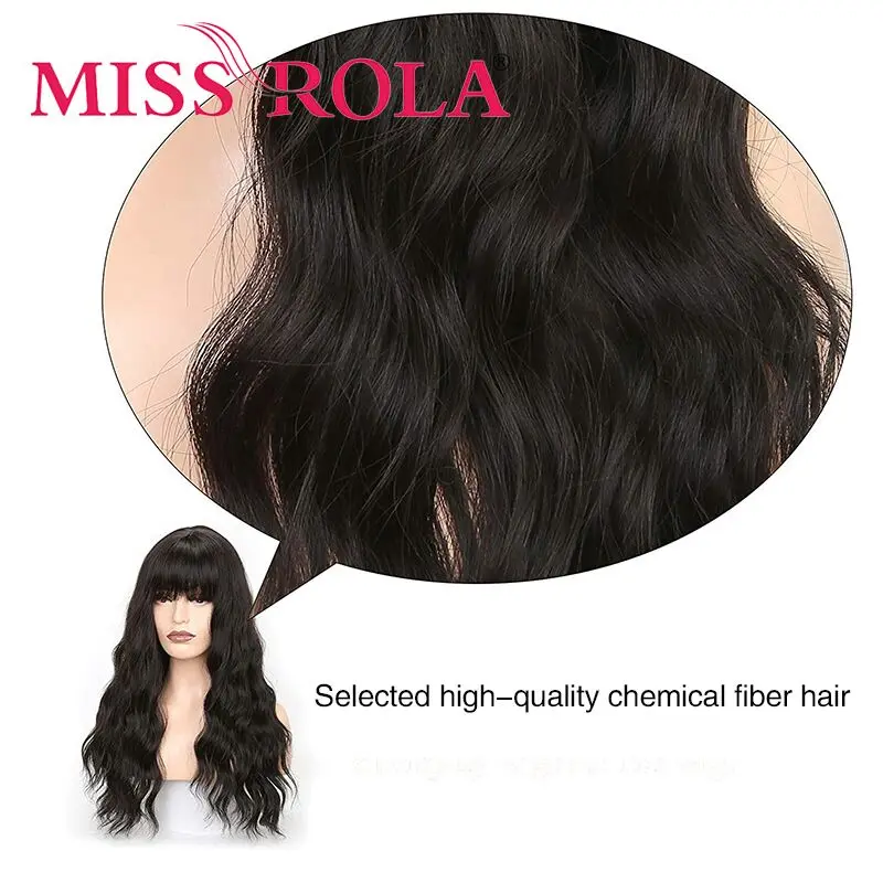 

MISS ROLA Long Natural Wavy with Bangs Cosplay Party Lolita Synthetic Wigs for Women Heat Resistant Fiber