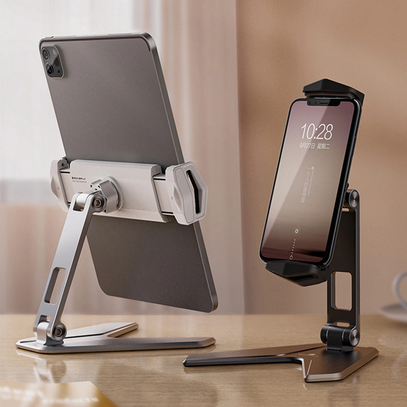

Universal Table Cell Foldable Support Desk Mobile Phone Holder Stand For IPhone IPad Adjustable Metal Desktop Tablet Holder