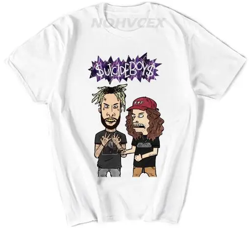 Uicideboy$ футболка с красным кружевом для маленьких мальчиков Для мужчин s футболка suicideboys в стиле «хип-хоп» Rap Для мужчин хлопковая Футболка классический крутая футболка - Цвет: Белый