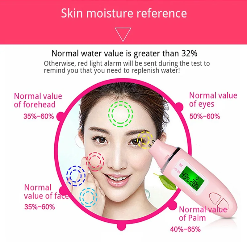 Точный анализатор содержания масла кожи ЖК цифровой увлажнение на лице метр