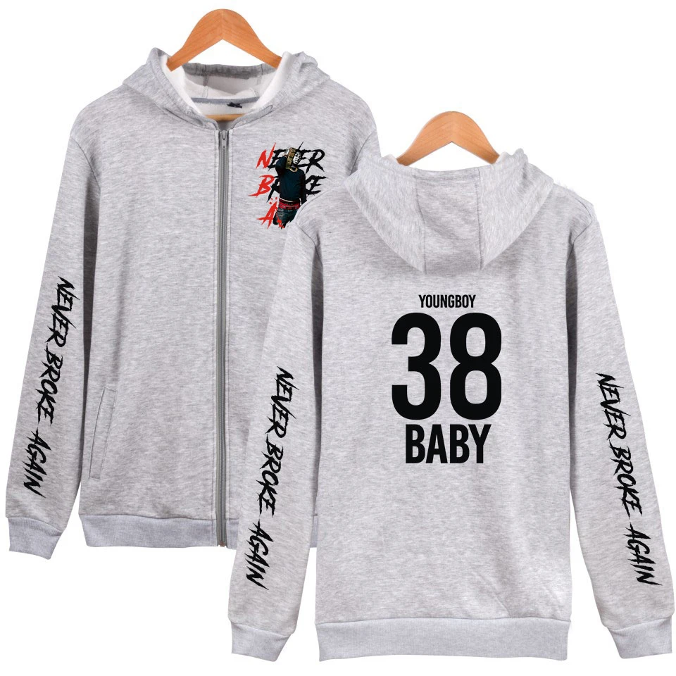 

New Fashion Cool YoungBoy Never Broke Again Zipper Hoodies Sweatshirt New Arrival Coat Jacket