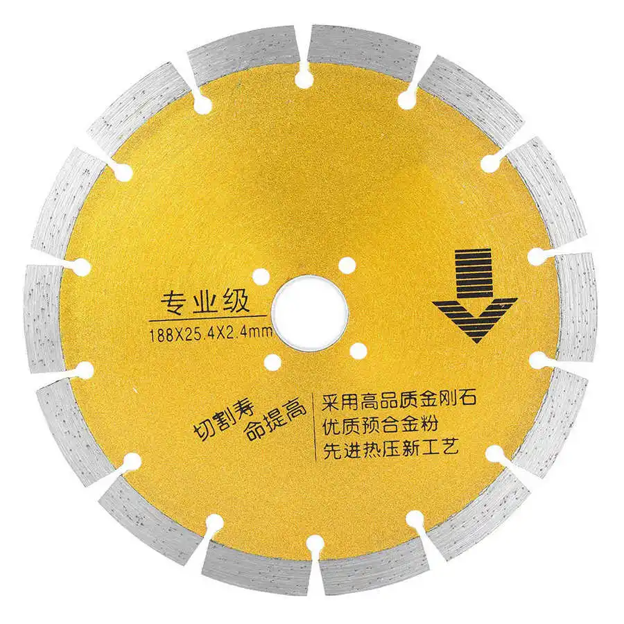 

Diamond High Hardness Wall Groove Concrete Cutting Tool 14 Teeth 188 x 25.4 x 2.4mm