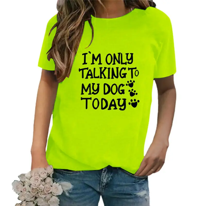 

Womens Casual Slogan Printed Short Sleeve T-Shirts Ladies Summer Blouse Tee Top