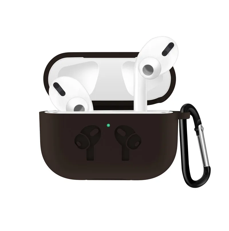 Коричневый Мягкий силиконовый чехол для AirPods 3 BuckleShockproof чехол для Airpods Pro зарядный чехол светодиодный защитный чехол Аксессуары для наушников - Цвет: Коричневый