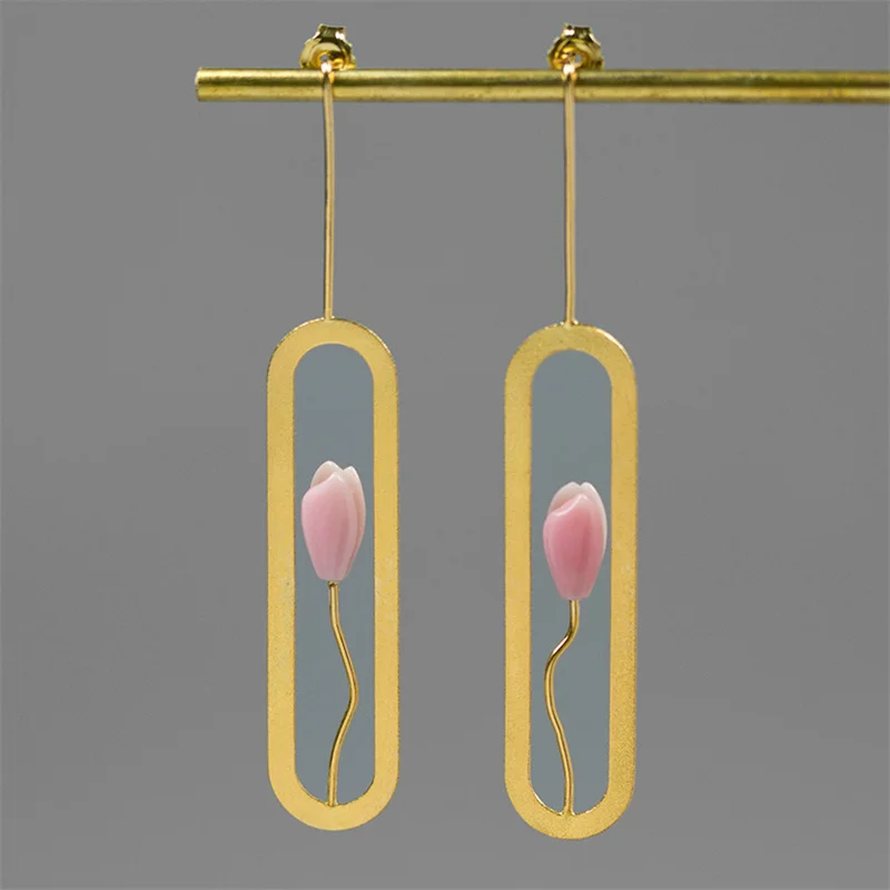 Серьги-гвоздики INATURE из стерлингового серебра 925 пробы с красными коралловыми