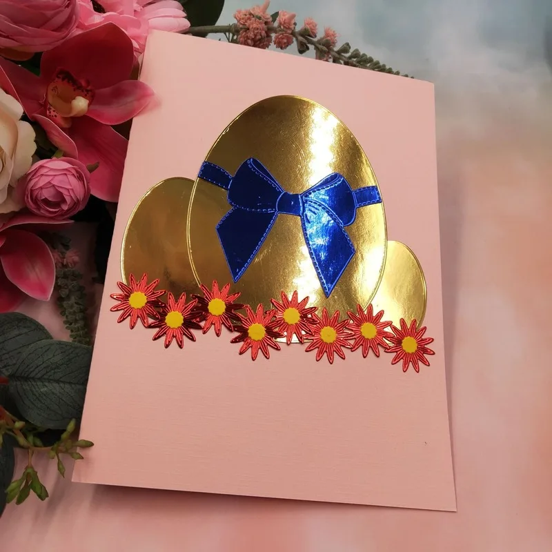 1 Набор пасхальных яиц бант с цветами Металлические Стальные режущие штампы