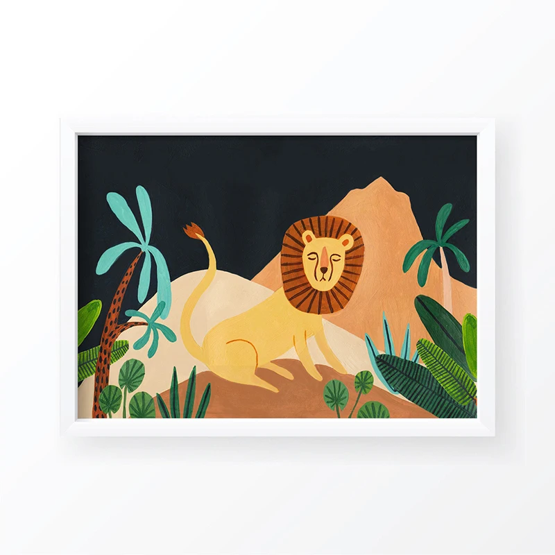 Принт Лев зодиака гороскоп созвездие иллюстрация льва астрология растительная