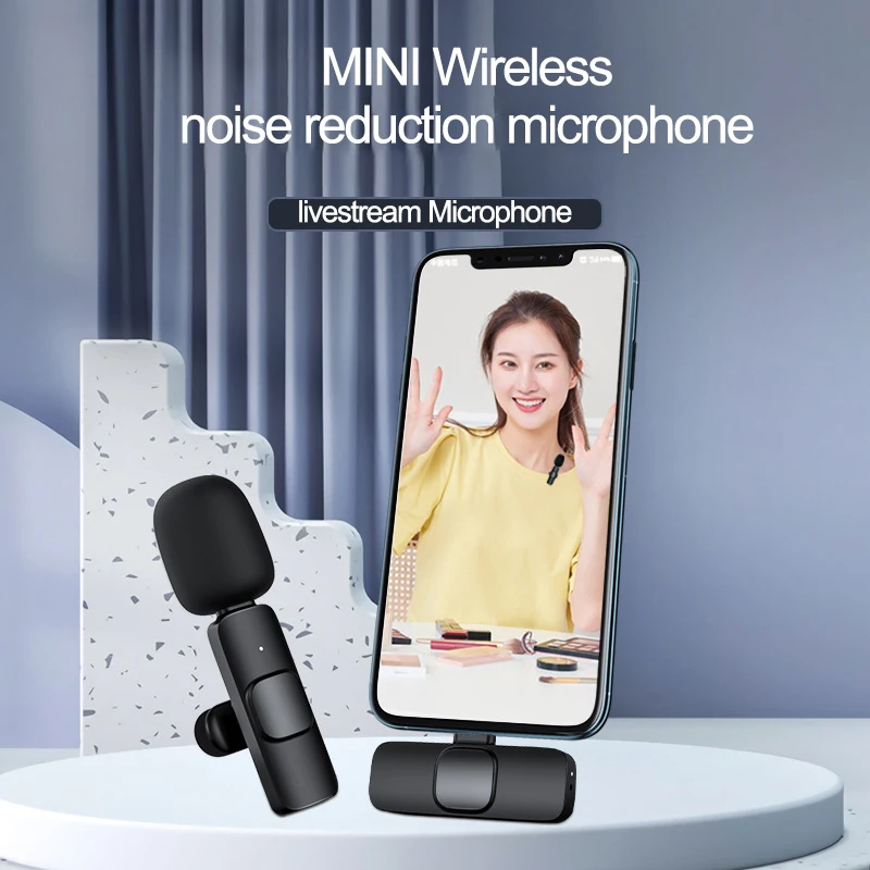 

Wireless MINI Lavalier Microphone Portable Audio Video Recording Mic For IPhone Android IOS Live Game Mobile Phone SLR Camera