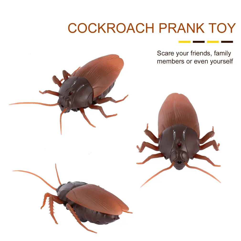 

2020 Infrared RC Cockroach Realistic Fake Roach RC Luminous Prank Toy Joke Scary Trick Bugs for Christmas Party IR Toys