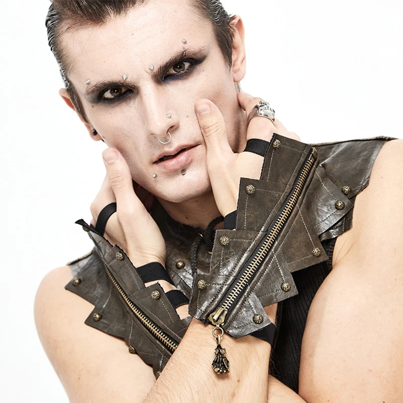 

Перчатки в стиле стимпанк с модным украшением, уличные модные открытые бандажные перчатки с жестким парнем, перчатки в готическом стиле, Ин...