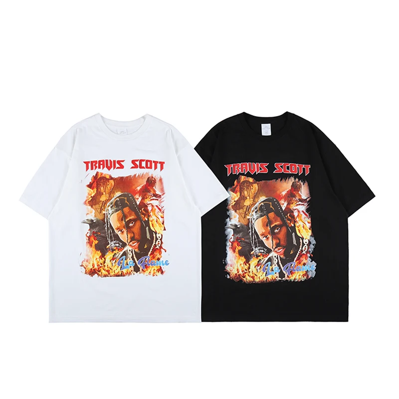 

Travis Scott Rap Star Style Summer T-Shirt Hip Hop New Design Cotton Short Sleeve