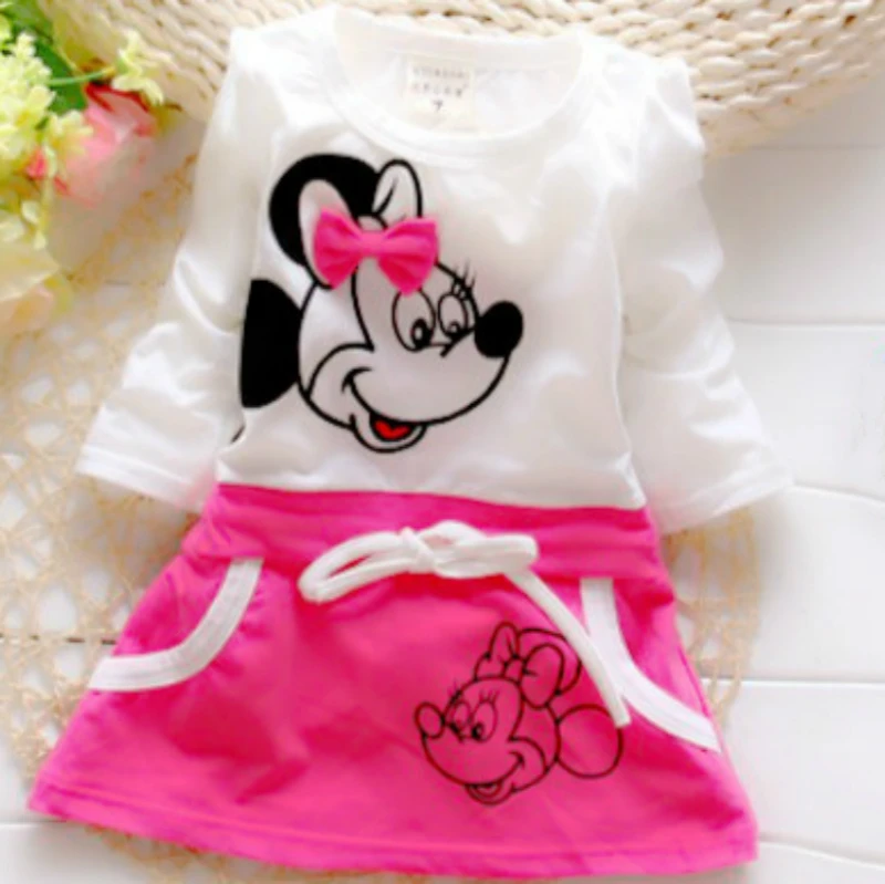 Новое модное комбинированное летнее красивое платье принцессы с Минни Маус для