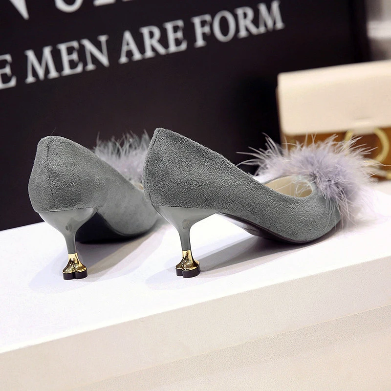 

High-heeled shoes female wild princess pointed single shoes stiletto adult bridesmaid wedding shoes zapatos tacon mujer U14-85