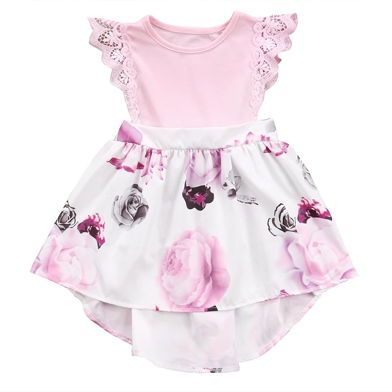 Pudcoco Baby Sisters Matching Clothes Floral Lace Dress Romper One-piece Girl Sunsuit Casual Dresses | Детская одежда и обувь