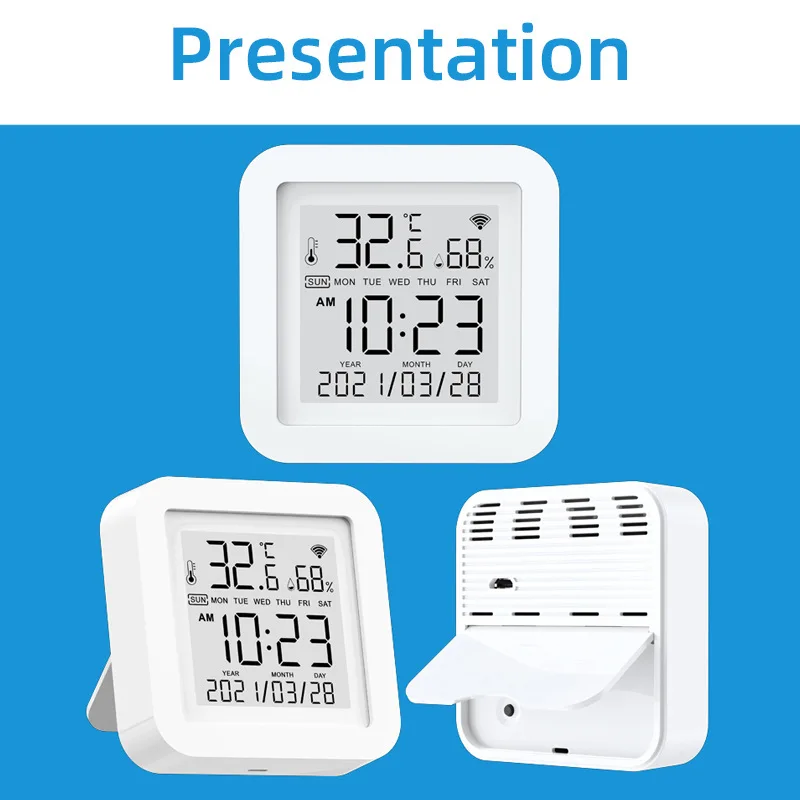 

Lonsonho WiFi Smart Temperature Humidity Sensor Detector Lcd Display Tuya Smart Life Alexa Google Home Compatible