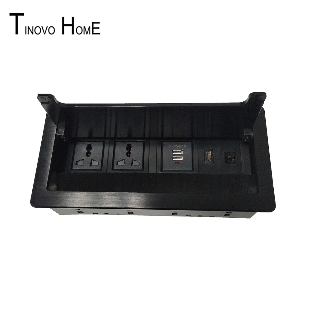Настольная розетка откидная крышка с щеткой Пылезащитная USB зарядная сеть