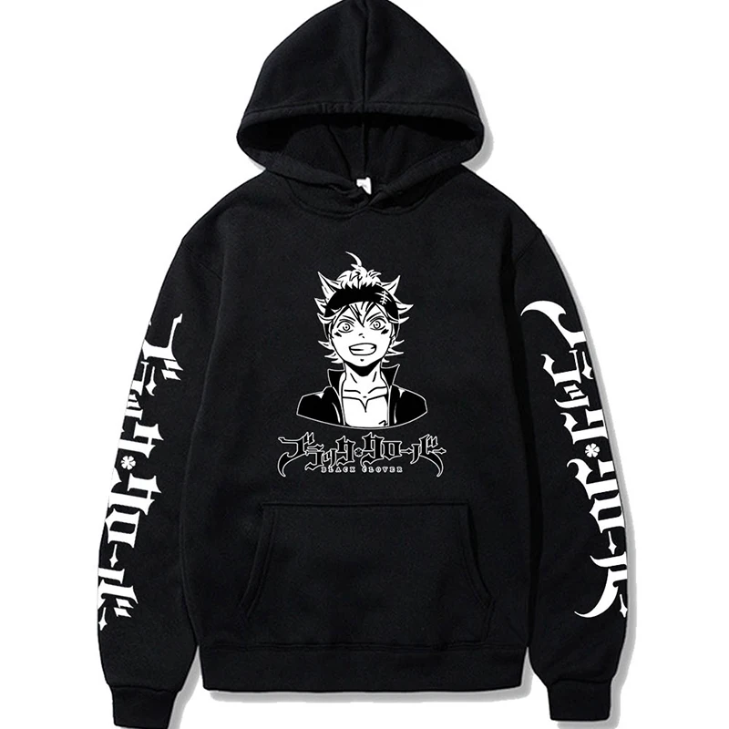 

Harajuku Asta Anime Black Clover Print Hoodie Sweatshirt Men Women Casual Long Sleeve Pullover Streetwear Oversized Tops Hoody