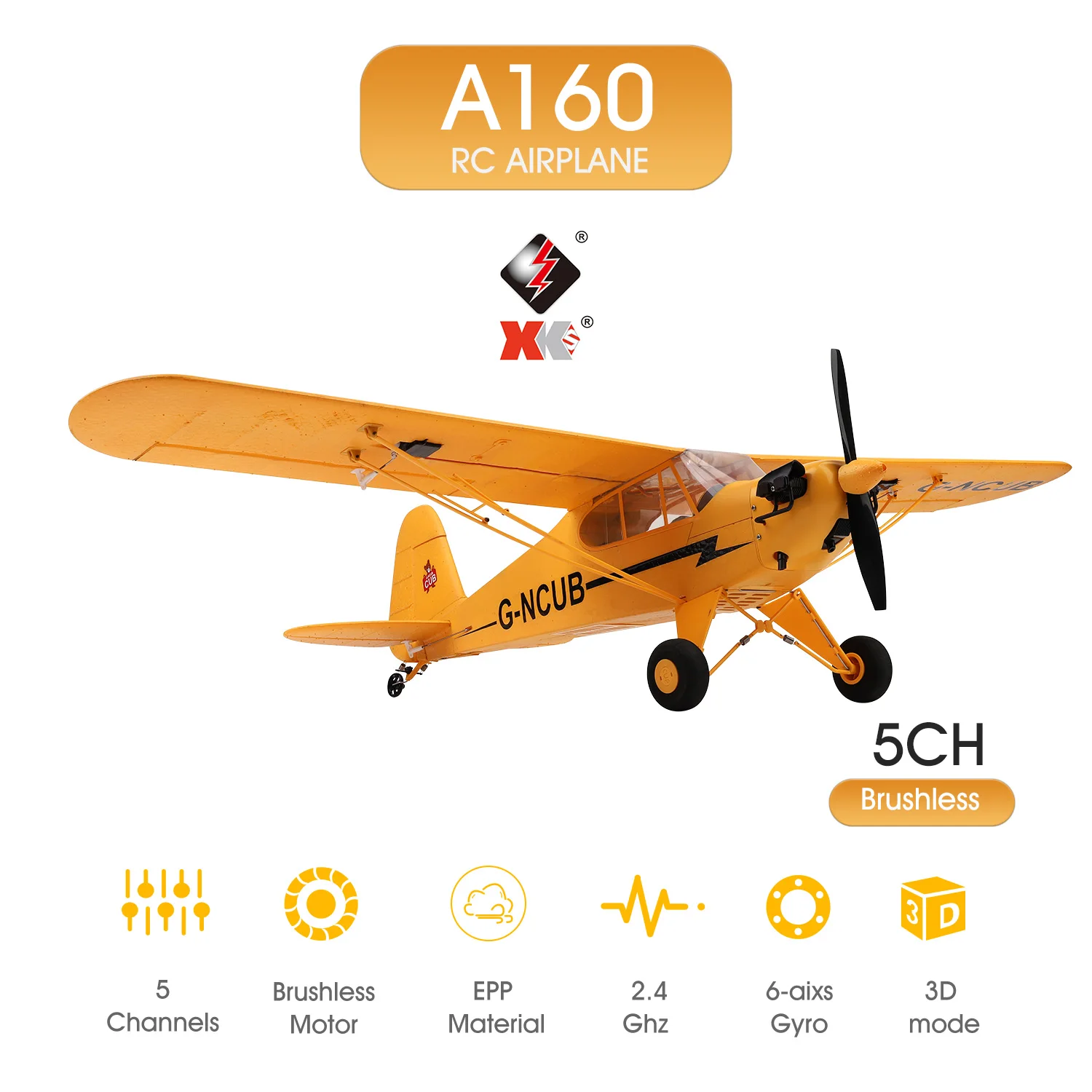 WItoys XKS A160 RC самолет 5 каналов бесщеточный пульт дистанционного управления для