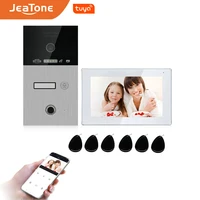 jeatone wifi ip video door phone intercom system tuya app remote unlock code keypadrfic cardfingerprint home access control