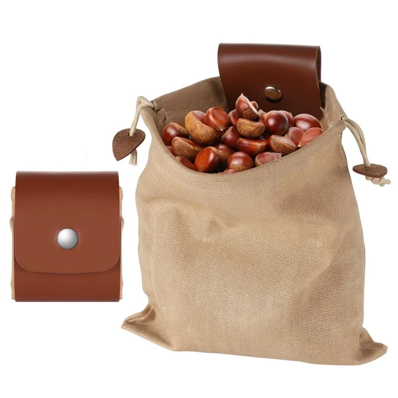 

Outdoor Organizer Bag Mushroom Foraging Canvas Waterproof Leather Pouch Folding Hunting Bags Fanny Pack For Dog Training