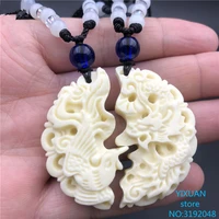 ivory fruit dragon and phoenix brand male and female couple pendant necklace jewelry valentines day gift