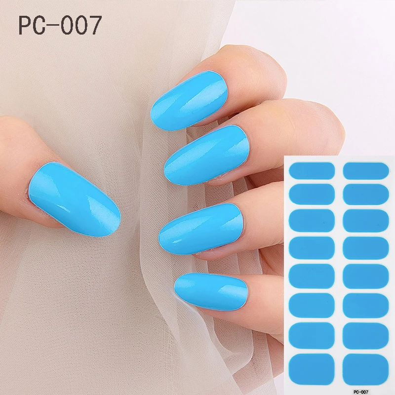 

1 Sheet Candy Color Nail Stickers Fashion Trend Nail Art Wraps Nail Polish Korea Styles Winter DIY Stickers Adhesive Manicure