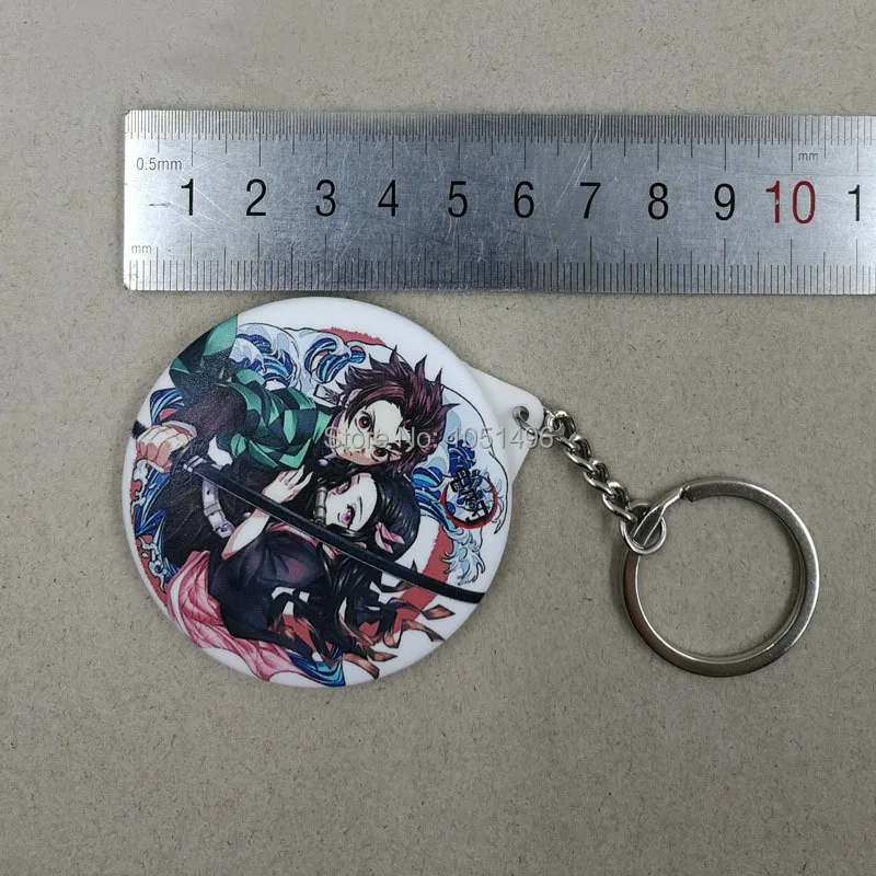 

Anime DATE A LIVE Tokisaki Kurumi Cartoon Keychain with Makeup Mirror Kawaii Keychain
