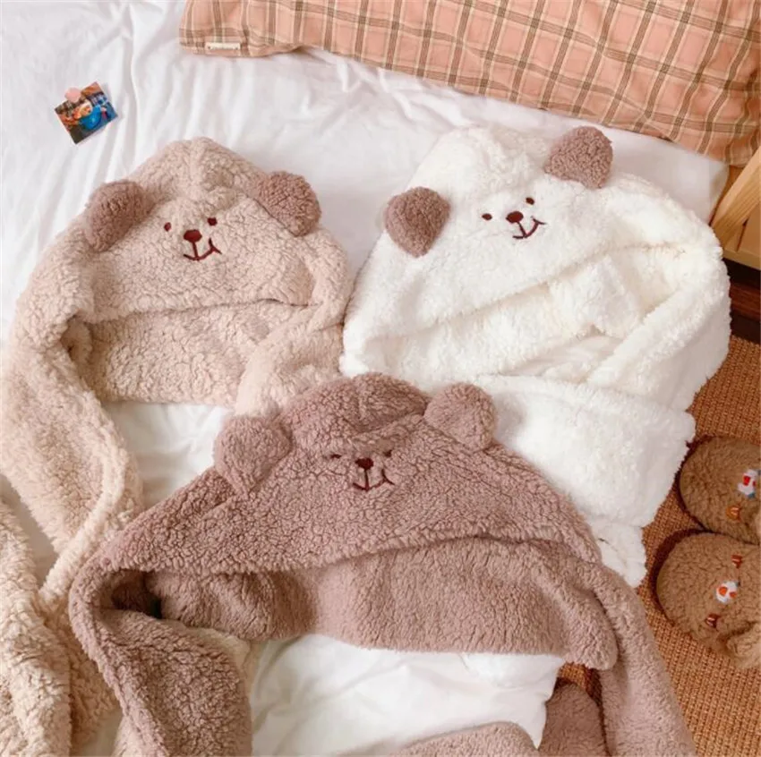 Плюшевая шапка и шарф в виде медведя стиле &quotЛолита&quot японская женская