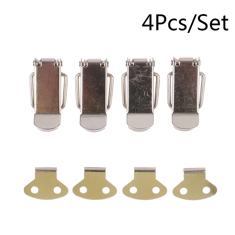 

4Pcs Cabinet Box Locks Spring Latch Catch Toggle Iron Hasps For Door Window