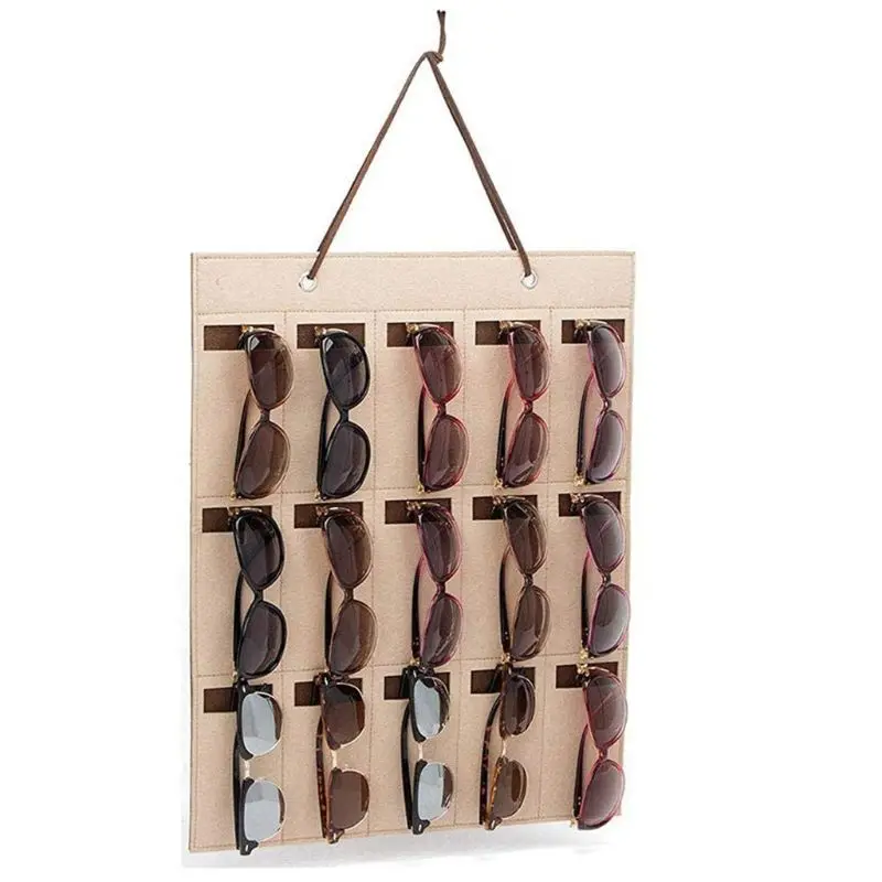 

Women Men Eyeglasses Container Holder New Glasses Organizer Sunglasses Storage Wall Hanging Bag H9ED