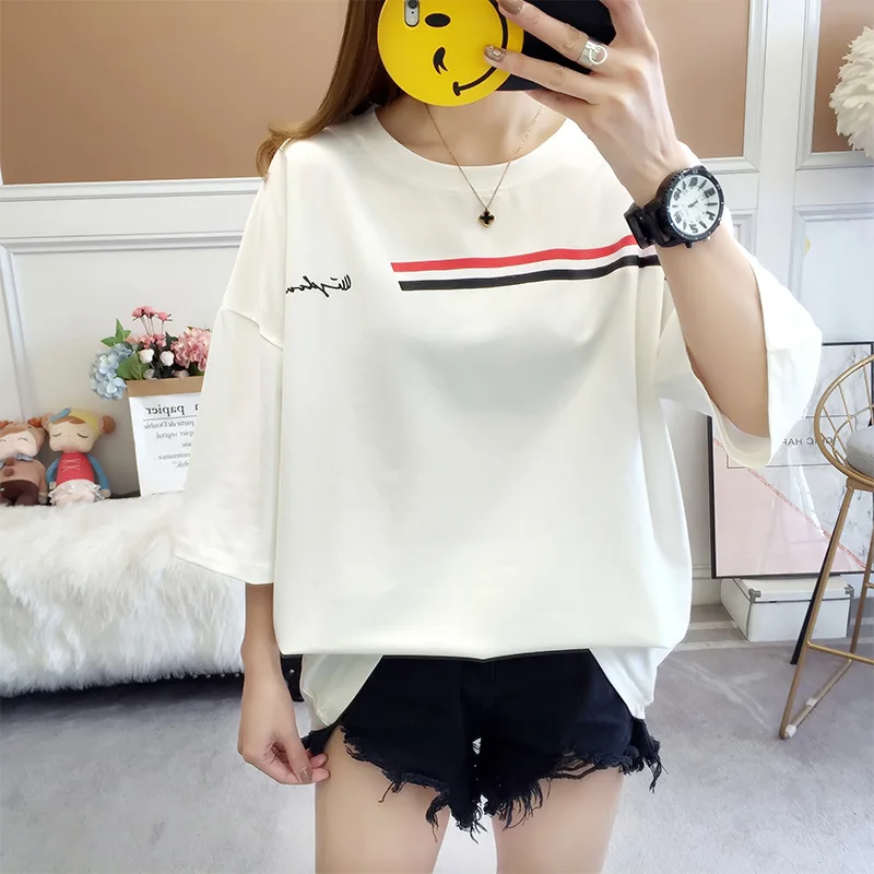 Fashion Printing T-shirt Women Summer Loose Korean Students Put on Clothes Short-sleeved T-shirts | Женская одежда