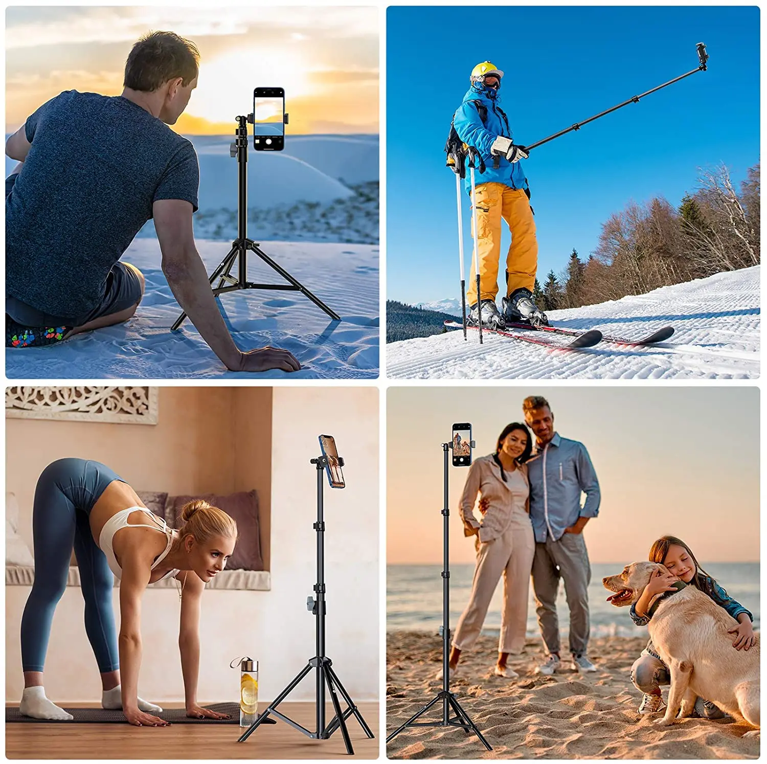 Aluminum Mobile Phone Tripod Stand with Bluetooth for iPhone iPad Tablet Camera Selfie Stick Vlog YouTube Live Tiktok | Электроника