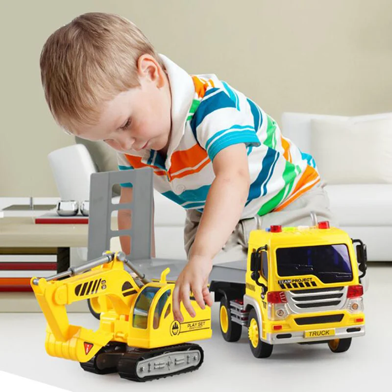 Детская игрушка имитация инерционный грузовик транспортный экскаватор детские