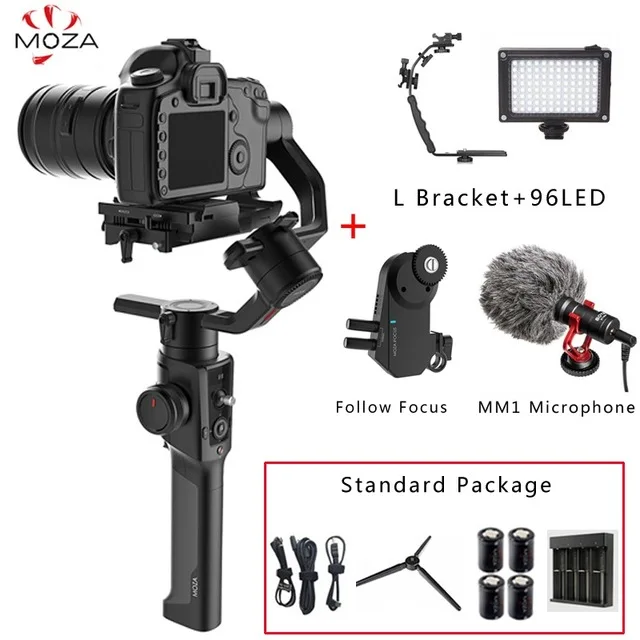 Moza Air 2 3 оси ручной карданный стабилизатор для DSLR Canon 5D Mark IV sony A7S A7R3 Lumix GH4 DSLR DV беззеркальных камер DV - Цвет: w L led microp focus