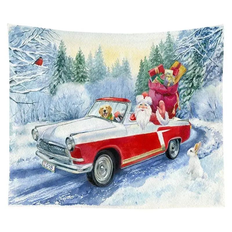 

Christmas Tapestry Bedroom Decoration Cloth Cartoon Letter Background Wall Beach Blanket Throw Bedspread Wall Decor