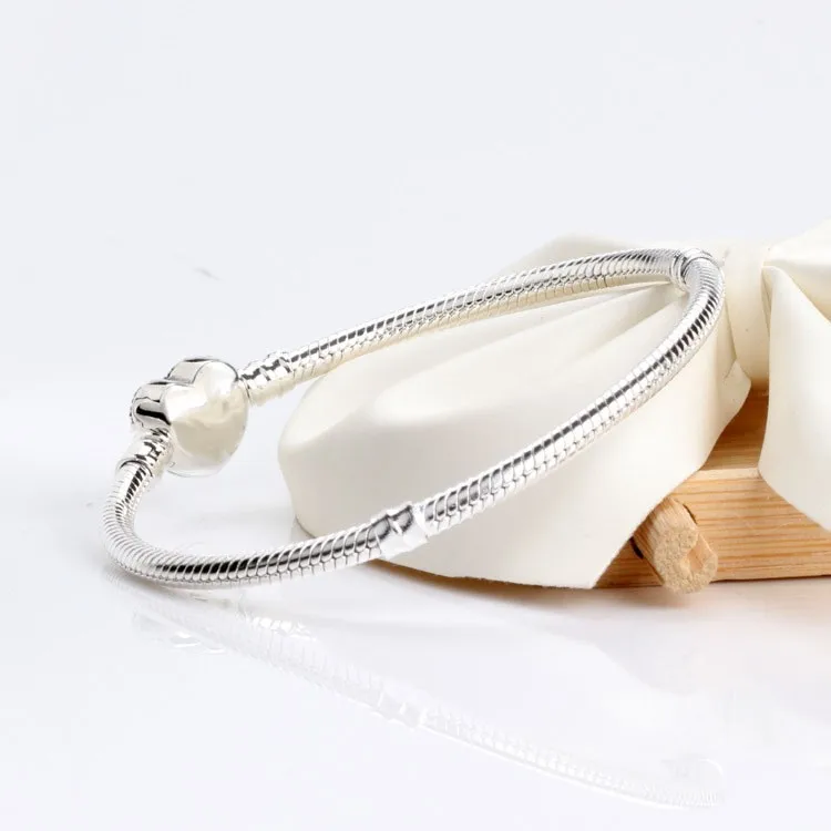 

Original 925 Sterling Silver Pan Beautiful Three Color Heart With Crystal Button Bracelet Fit European Charm Bracelets Jewelry