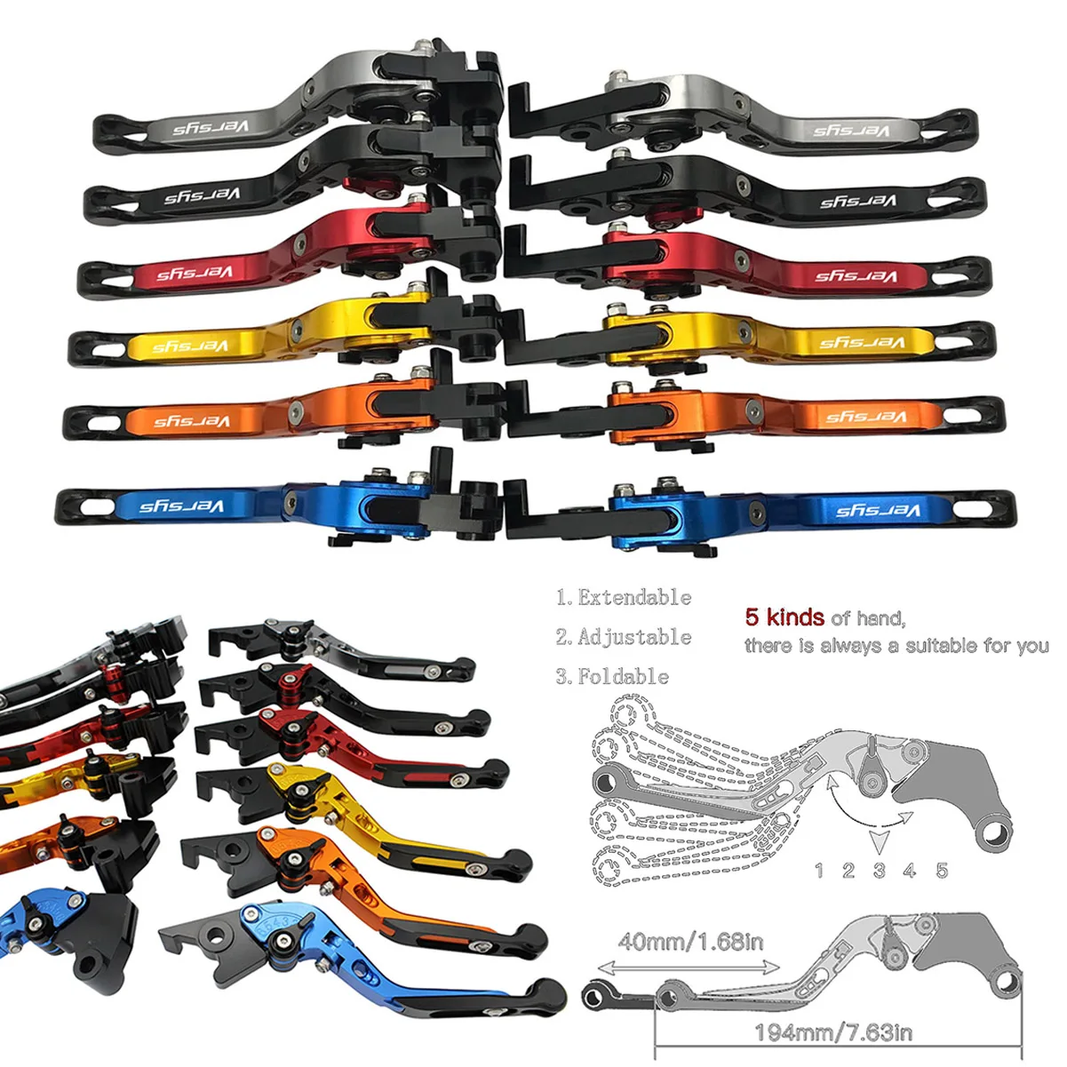 SEMSPEED для Kawasaki VERSYS 300X 2017 2019 2020 Мотоцикл CNC Складная Выдвижная сцепные рычаги ручки