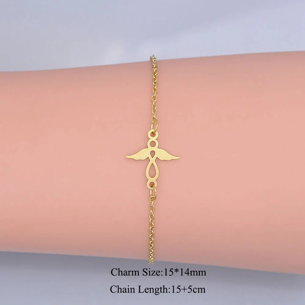 Браслет женский из нержавеющей стали с изящным ангелом 100% | Украшения и